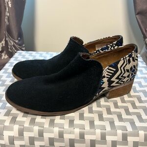 Toms Black Suede Azteca Bootie
